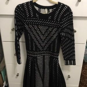 Topshop black and white sweater dress